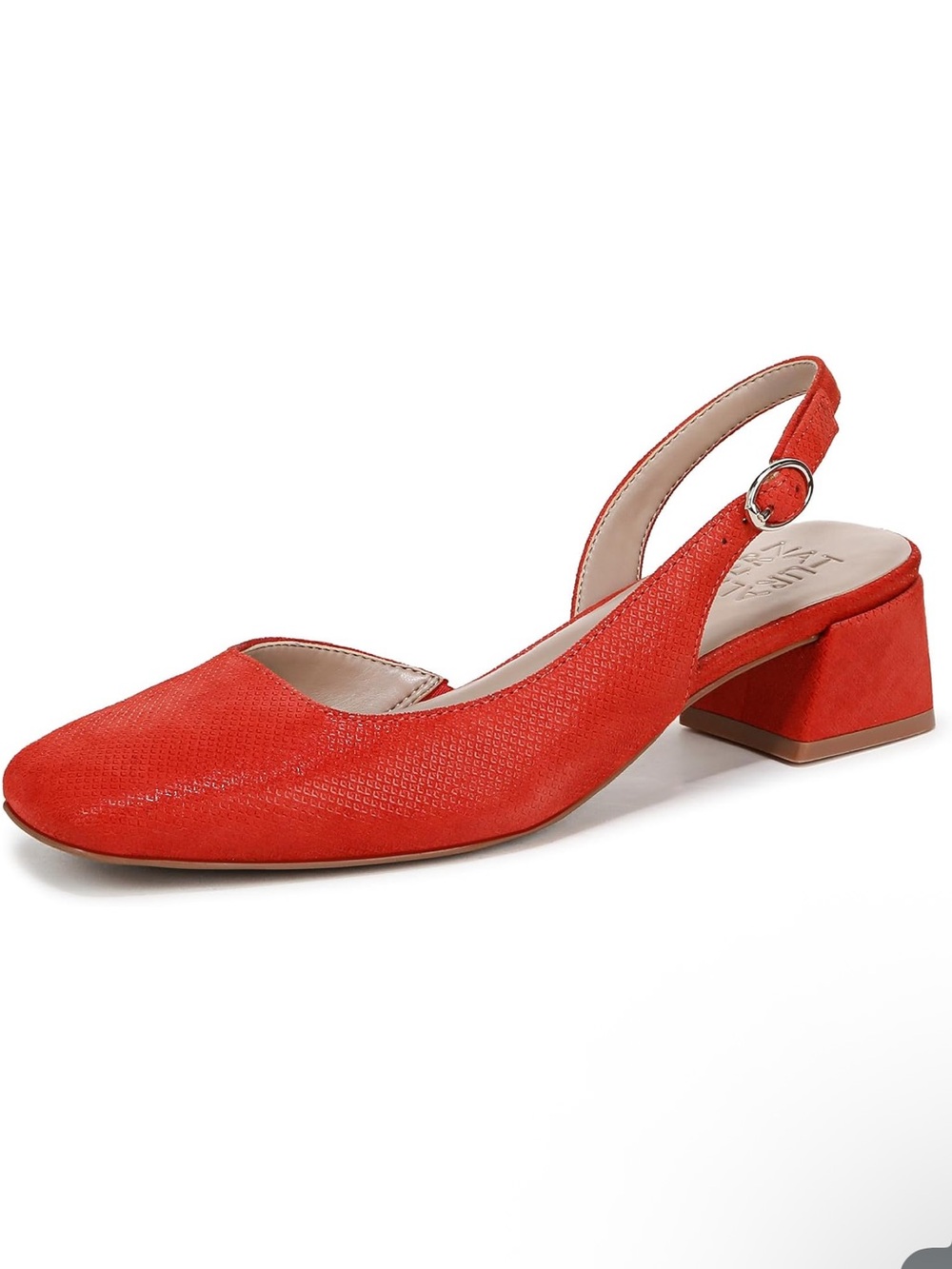 Naturalizer Red Slingback Low Block Heel Pump